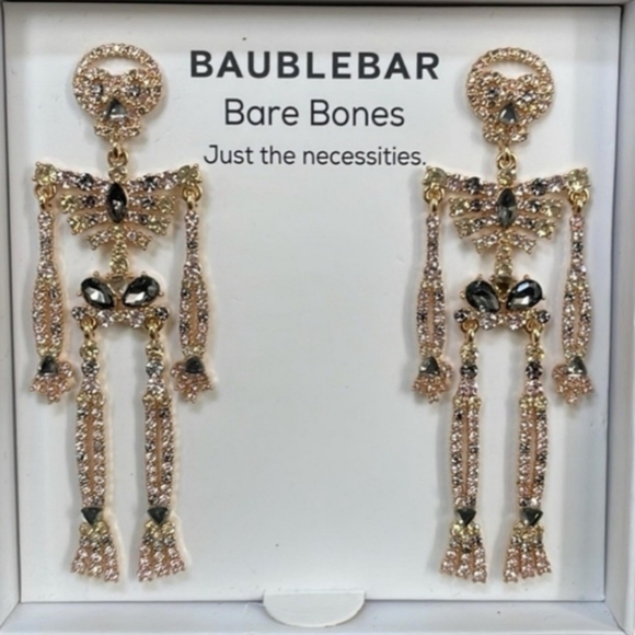 BaubleBar Jewelry - 🔹️Baublebar🔹️ Bejeweled Crystal Bare Bones Skeleton Halloween Earrings